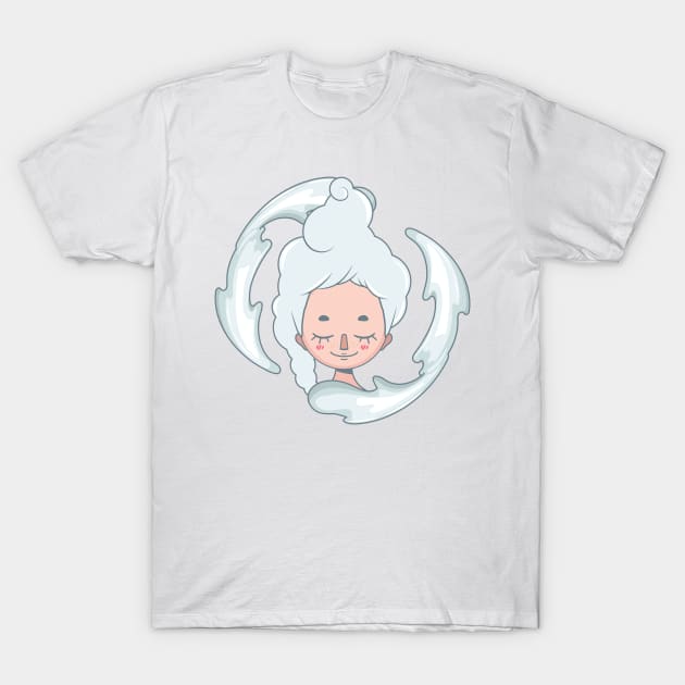 Stylized girl depicting the air element T-Shirt by GazingNeko